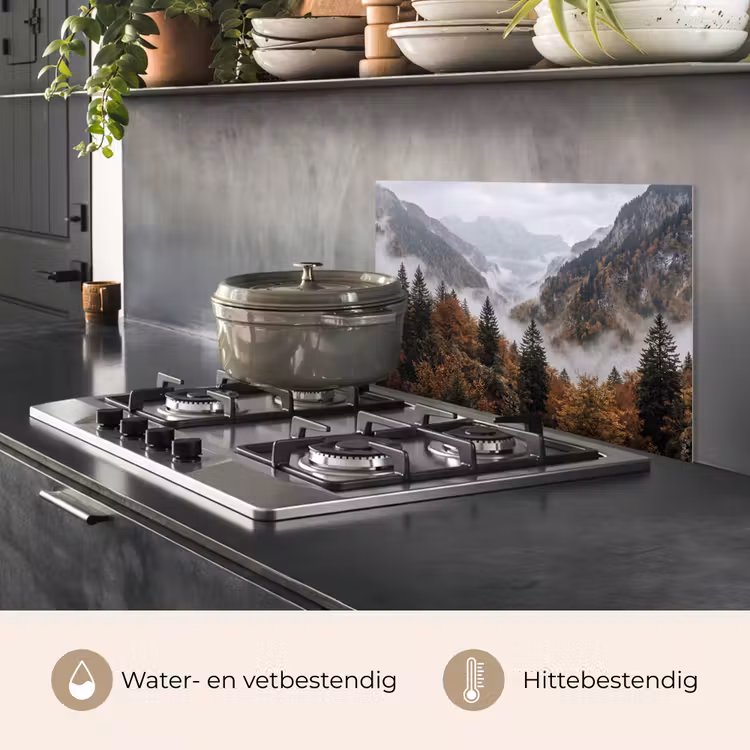 Spatscherm keuken - Bergen - Vallei - Mist - Herfst - Natuur — 7