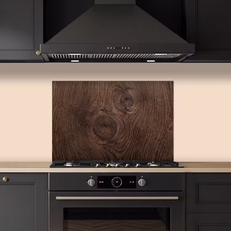 Spatscherm keuken - Houtnerf - Textuur - Patroon - Bruin - Rustiek — 2