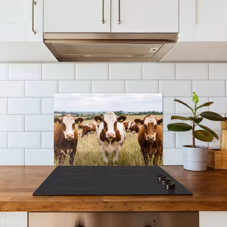 Spatscherm keuken - Koeien - Portret - Weide - Boerderij - Nieuwsgierig — 6