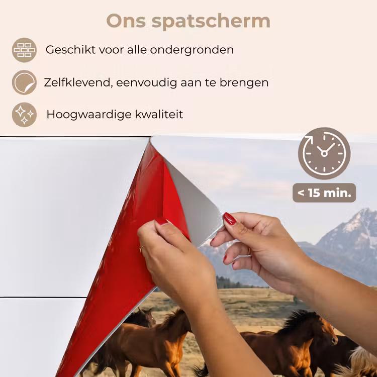 Spatscherm keuken - Paarden - Kudde - Bergen - Vrijheid - Wild — 4