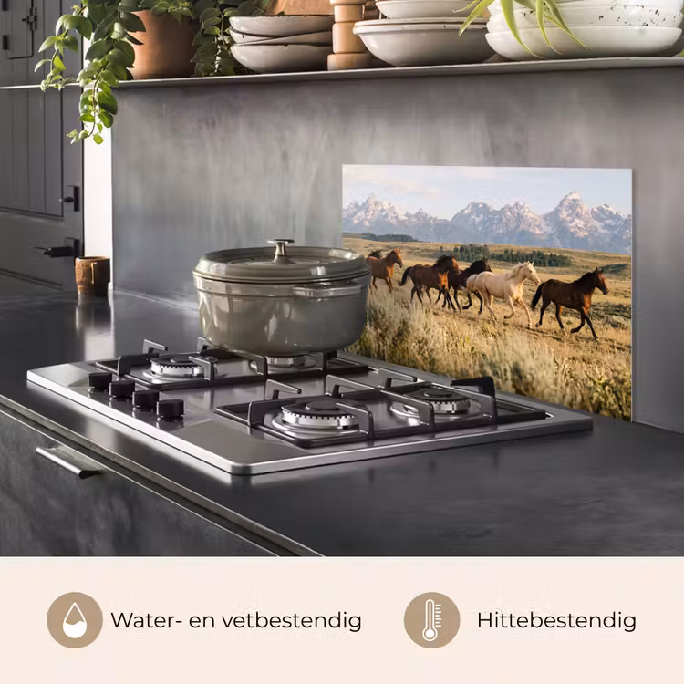 Spatscherm keuken - Paarden - Kudde - Bergen - Vrijheid - Wild — 7
