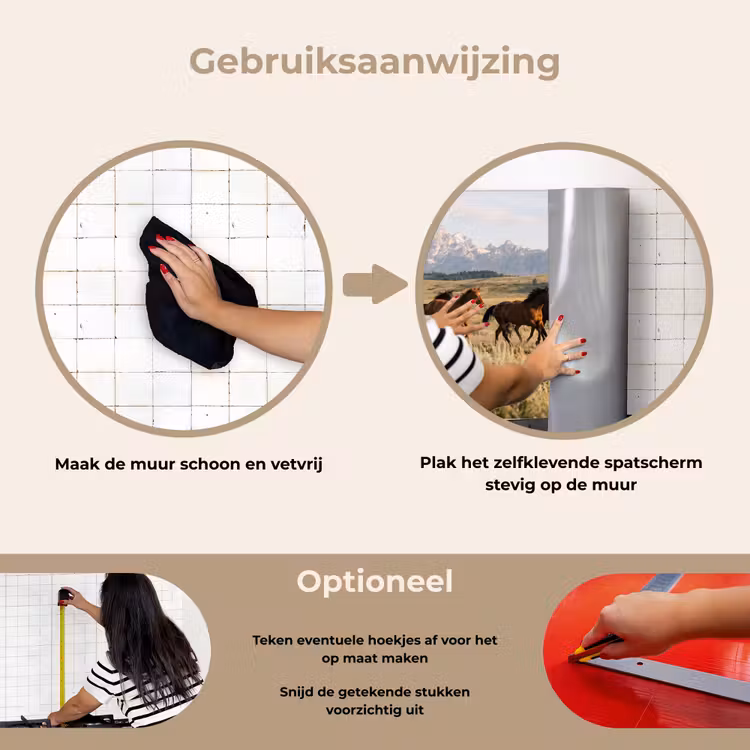 Spatscherm keuken - Paarden - Kudde - Bergen - Vrijheid - Wild — 8