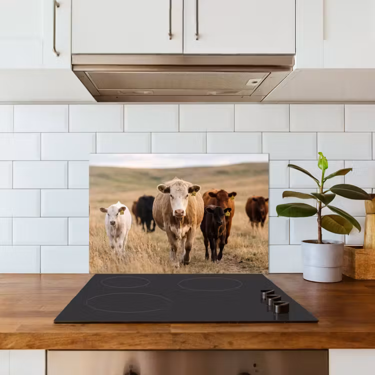 Spatscherm keuken - Runderen - Kudde - Landschap - Weide - Rustig — 6