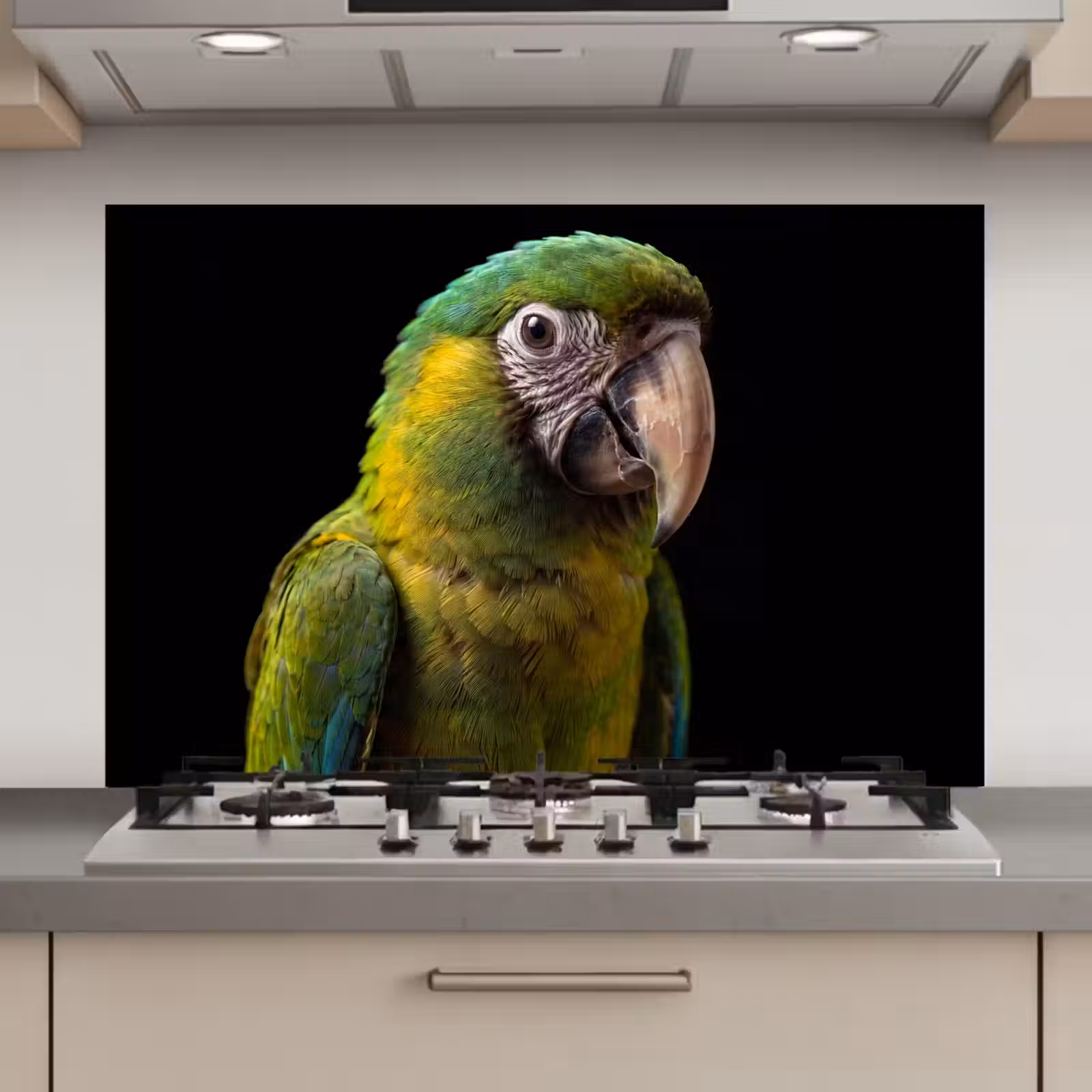 Spatscherm keuken - Ara - Portret - Groen — 1