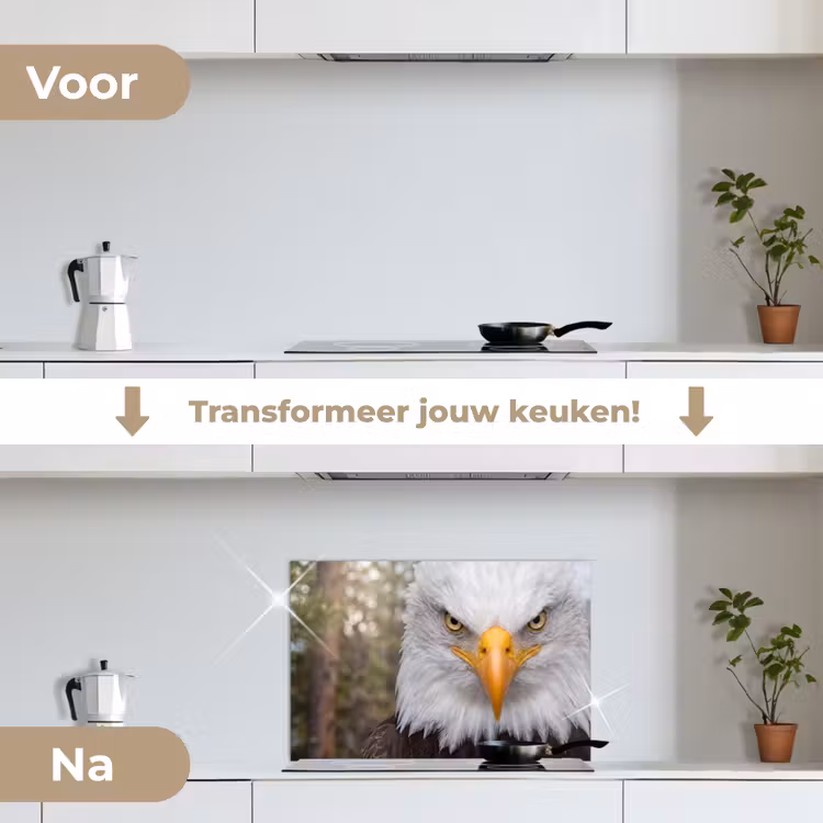 Spatscherm keuken - Amerikaans - Zeearend - Portret - Geel — 3