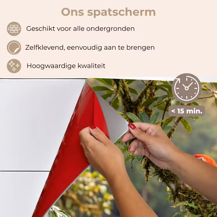 Spatscherm keuken - Ara - Jungle - Rood — 4