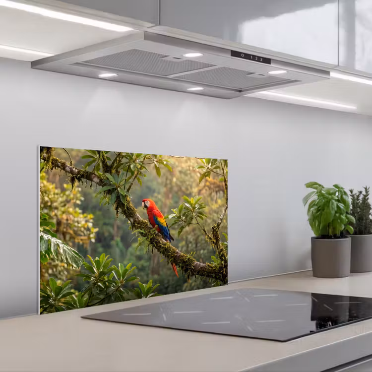 Spatscherm keuken - Ara - Jungle - Rood — 5