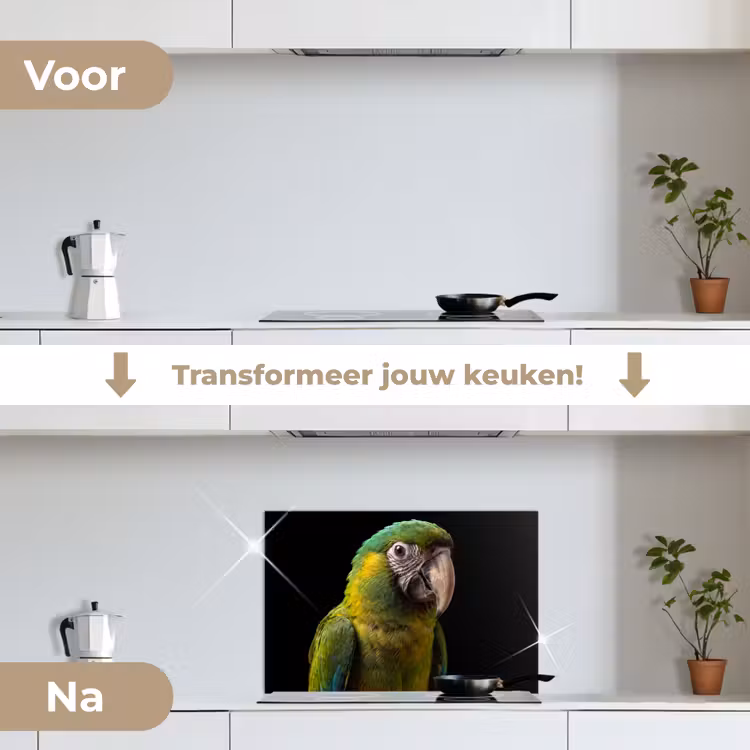 Spatscherm keuken - Ara - Portret - Groen — 3