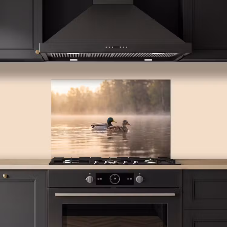 Spatscherm keuken - Eenden - Water - Mist - Natuur — 2