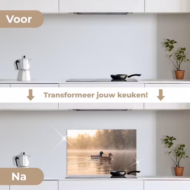 Spatscherm keuken - Eenden - Water - Mist - Natuur — 3