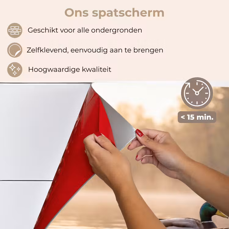 Spatscherm keuken - Eenden - Water - Mist - Natuur — 4