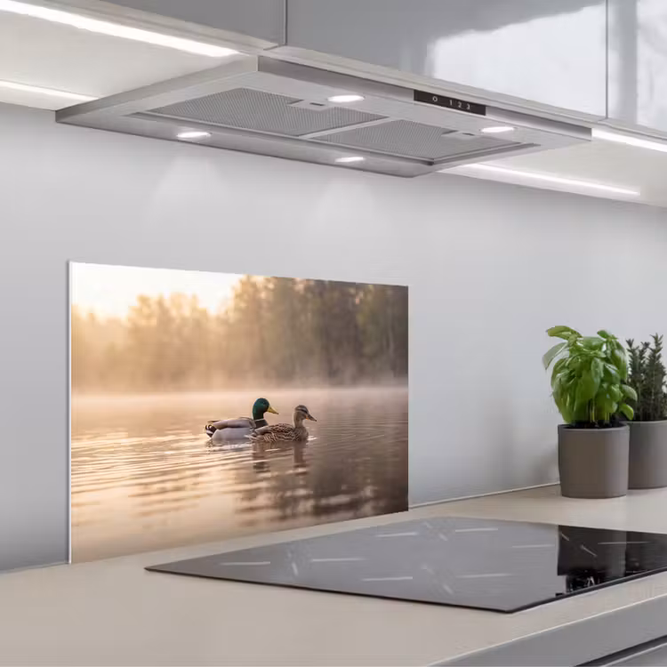 Spatscherm keuken - Eenden - Water - Mist - Natuur — 5