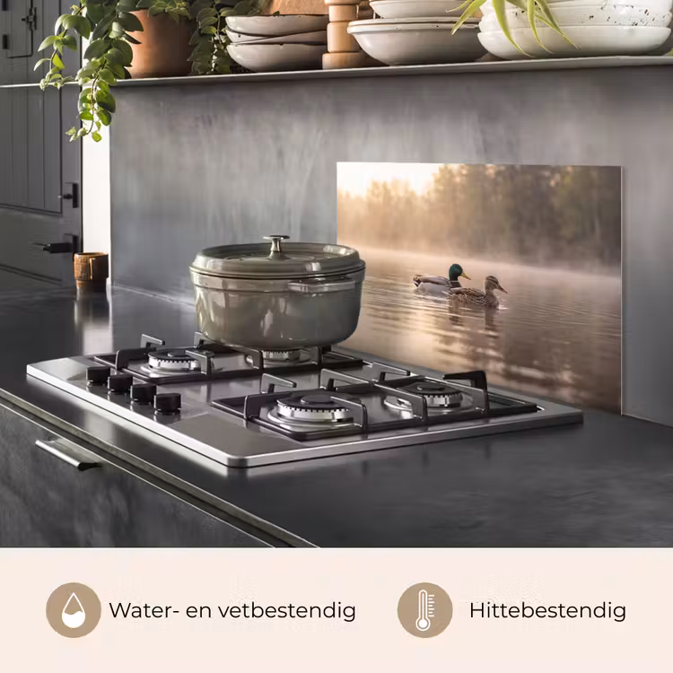 Spatscherm keuken - Eenden - Water - Mist - Natuur — 7