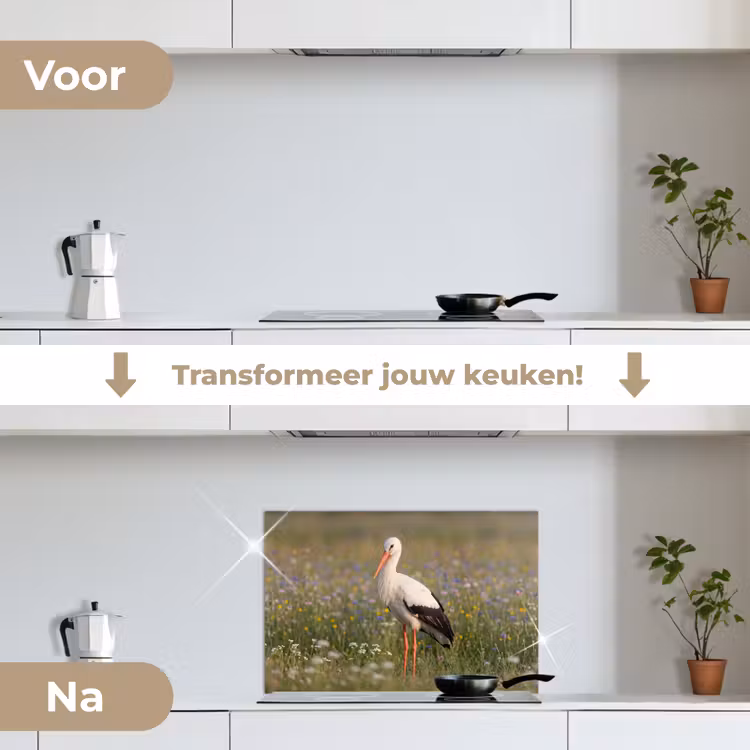 Spatscherm keuken - Ooienvaar - Bloemen - Weide - Kleurrijk — 3