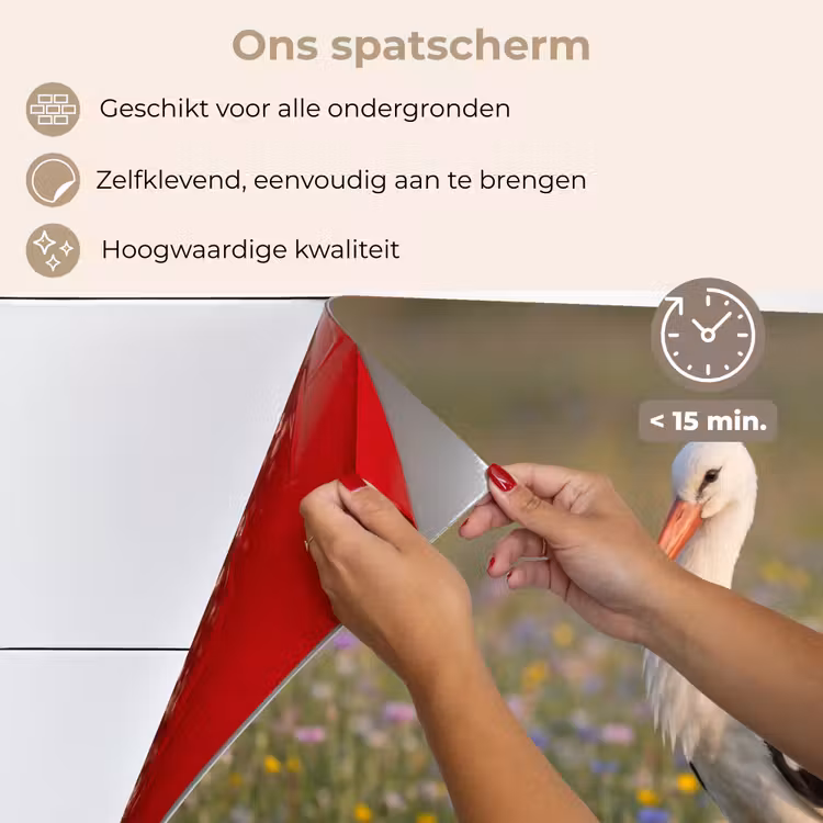 Spatscherm keuken - Ooienvaar - Bloemen - Weide - Kleurrijk — 4