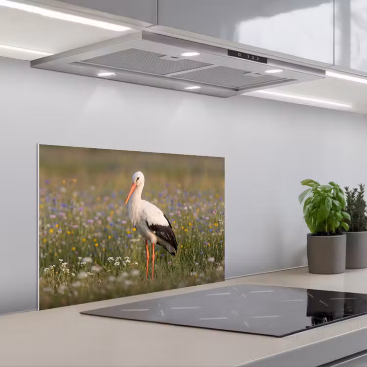 Spatscherm keuken - Ooienvaar - Bloemen - Weide - Kleurrijk — 5