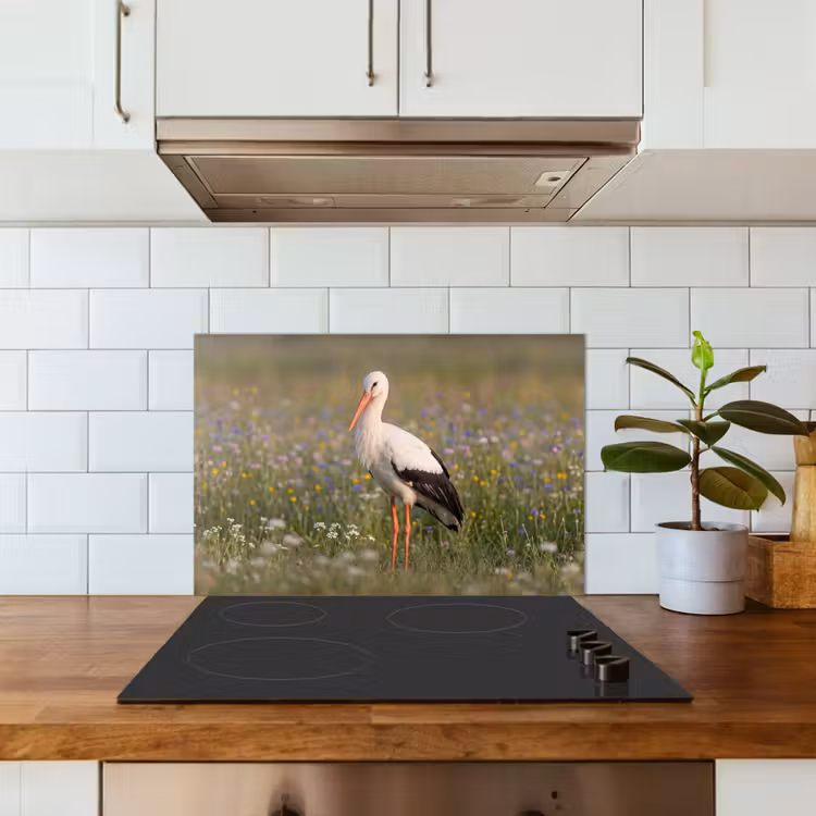 Spatscherm keuken - Ooienvaar - Bloemen - Weide - Kleurrijk — 6