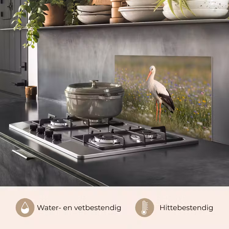 Spatscherm keuken - Ooienvaar - Bloemen - Weide - Kleurrijk — 7