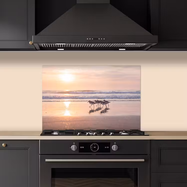 Spatscherm keuken - Zee - Vogels - Strand — 2