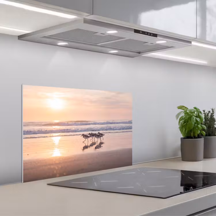 Spatscherm keuken - Zee - Vogels - Strand — 5