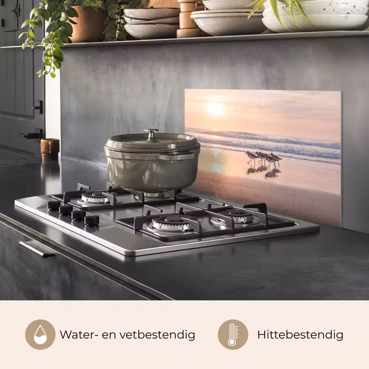 Spatscherm keuken - Zee - Vogels - Strand — 7
