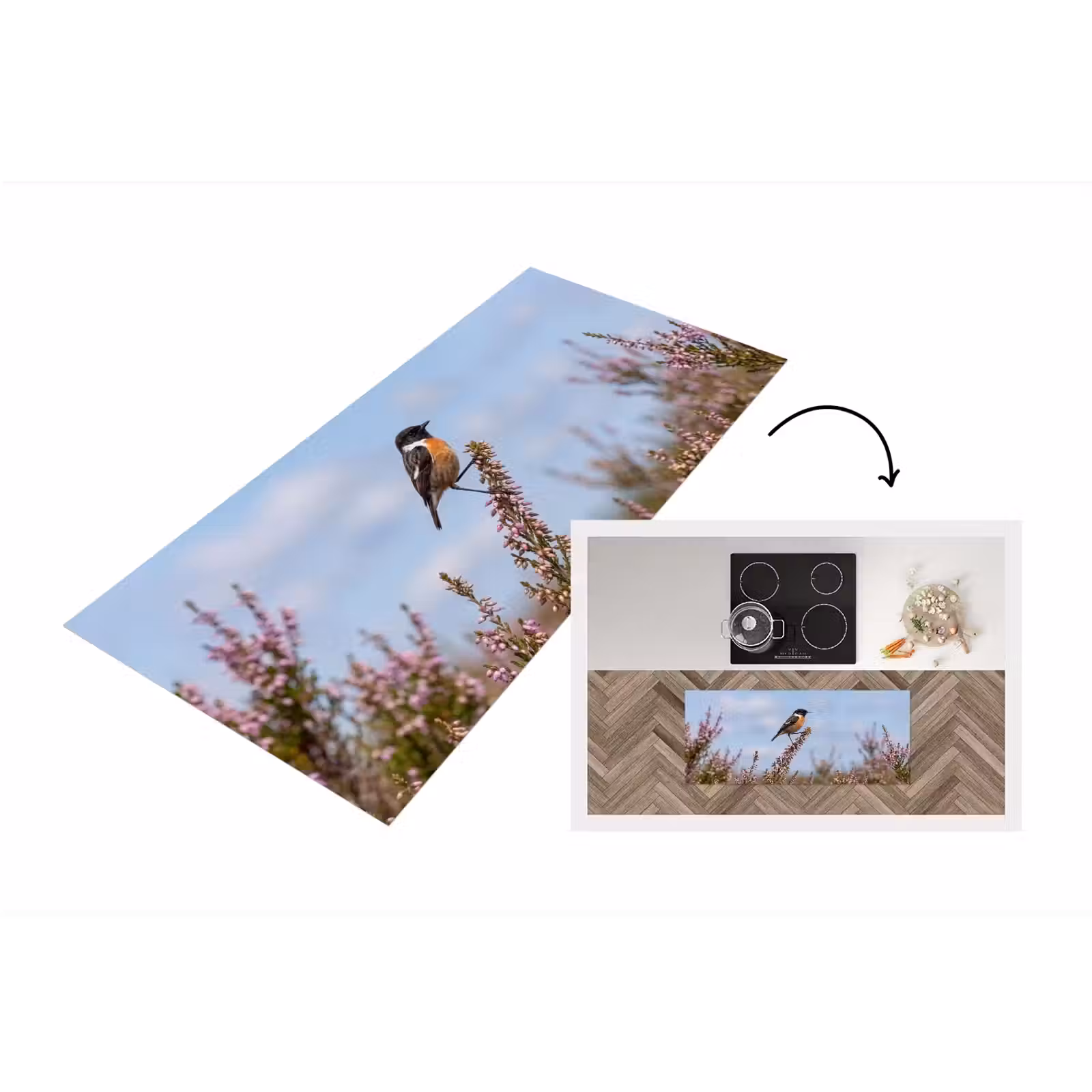Keukenloper - Roodborsttapuit - Heide - Paars - Natuur - Sfeervol — 1