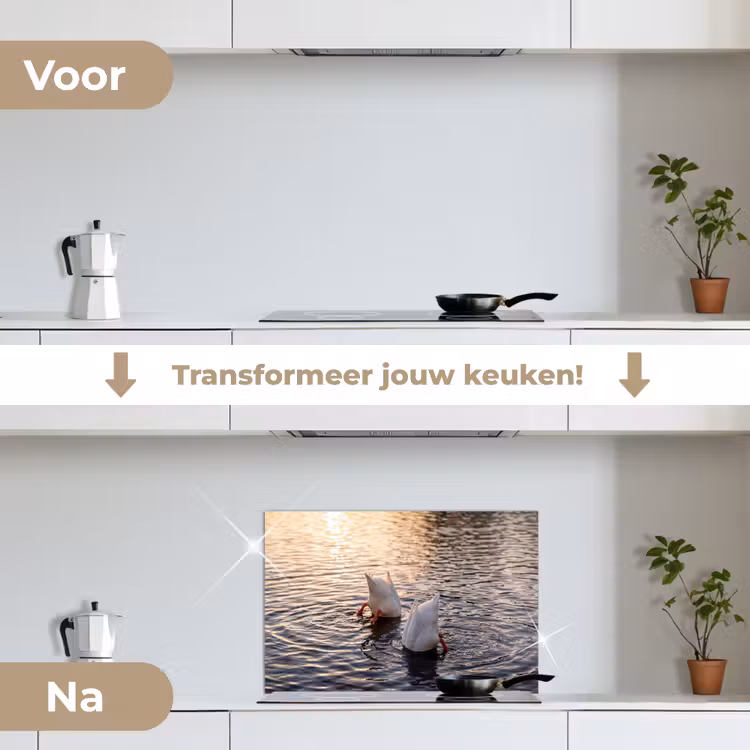 Spatscherm keuken - Eenden - Water - Natuur — 3