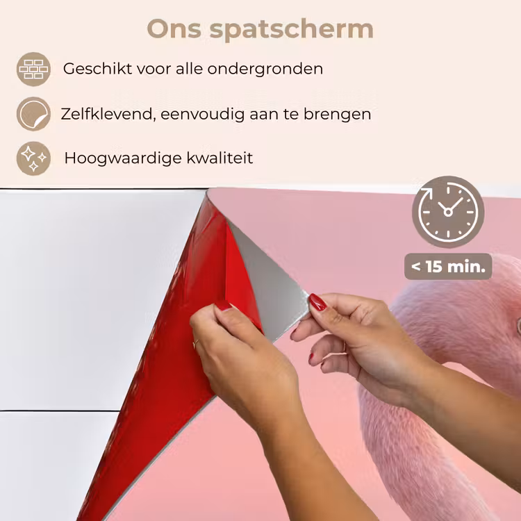 Spatscherm keuken - Flamingo - Portret - Roze — 4