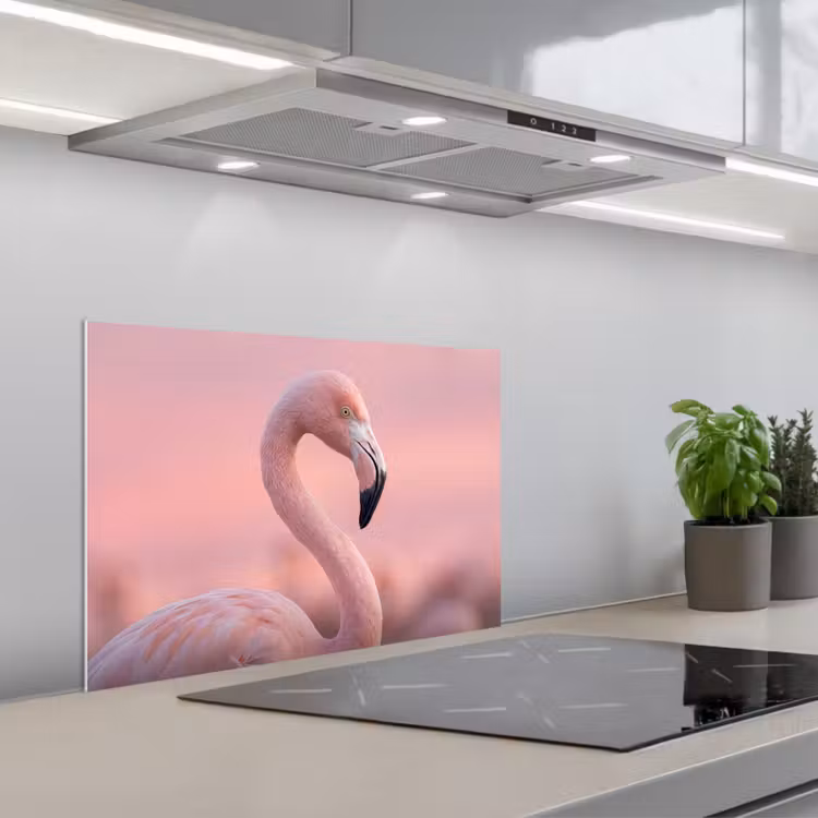 Spatscherm keuken - Flamingo - Portret - Roze — 5