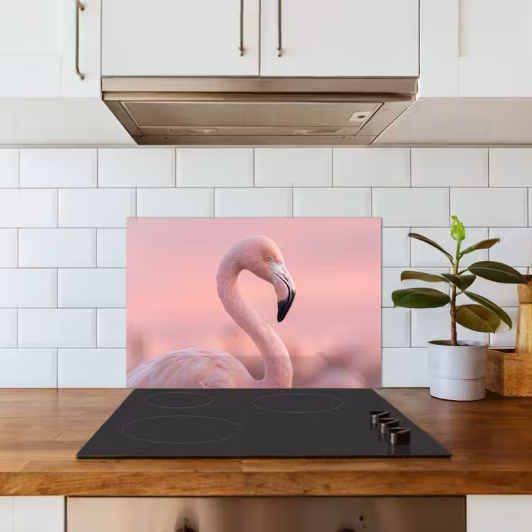 Spatscherm keuken - Flamingo - Portret - Roze — 6