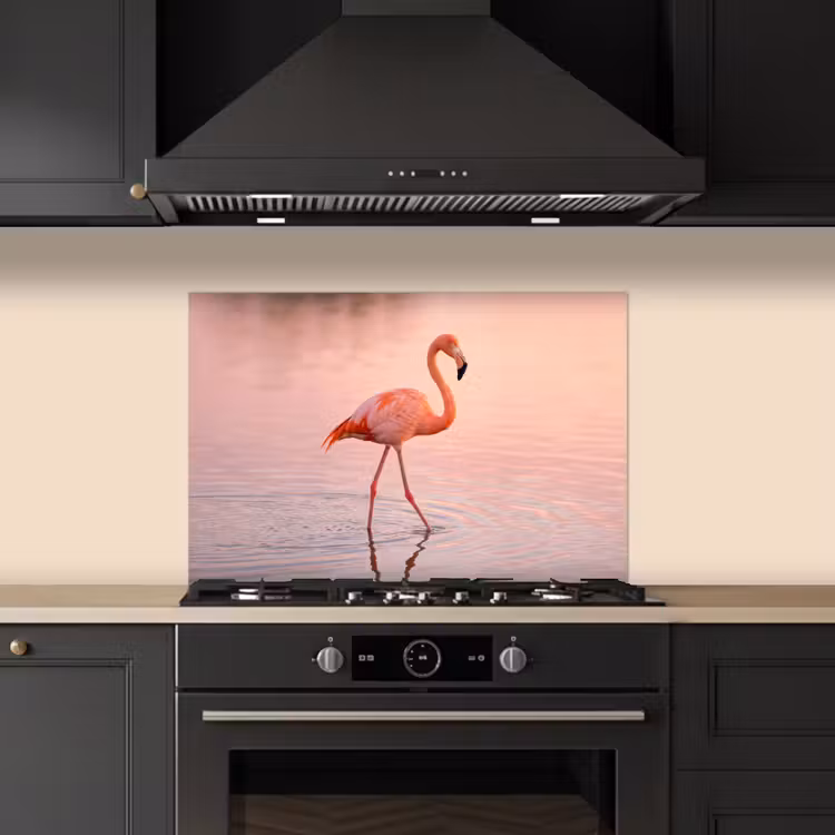 Spatscherm keuken - Flamingo - Water - Roze — 2