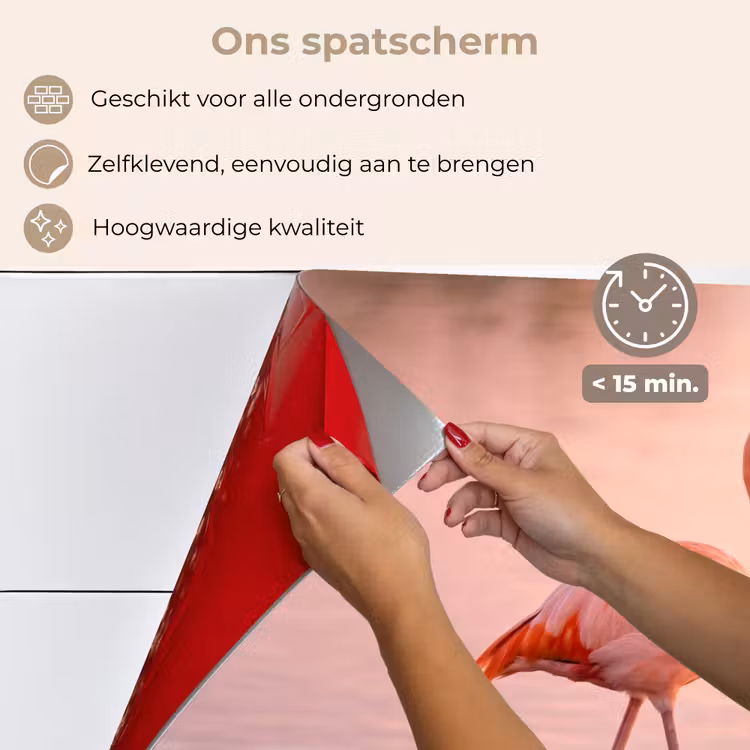 Spatscherm keuken - Flamingo - Water - Roze — 4