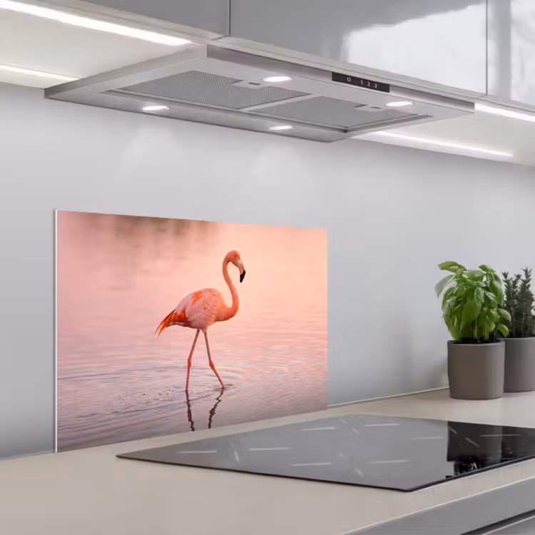 Spatscherm keuken - Flamingo - Water - Roze — 5