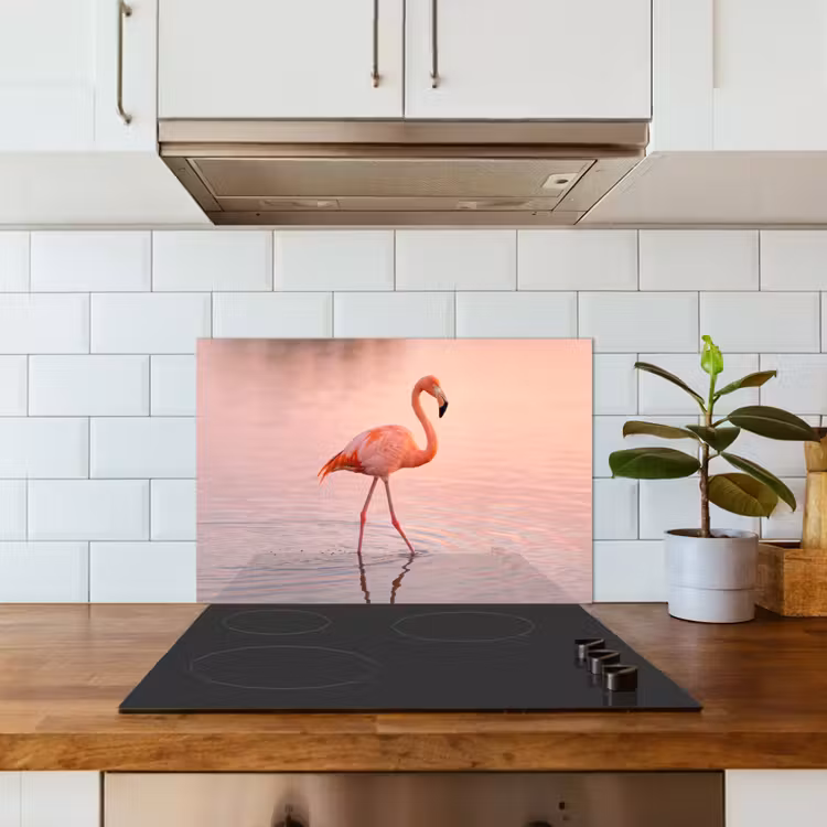 Spatscherm keuken - Flamingo - Water - Roze — 6