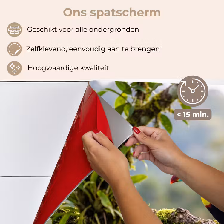 Spatscherm keuken - Toekan - Jungle - Natuur - Kleurrijk — 4