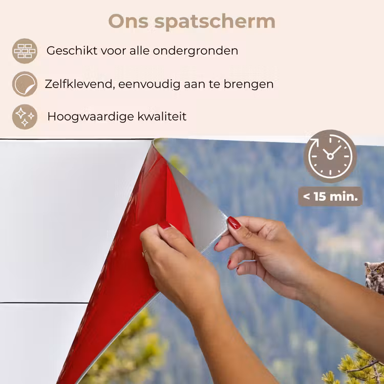 Spatscherm keuken - Uil - Oehoe - Bomen - Natuur — 4