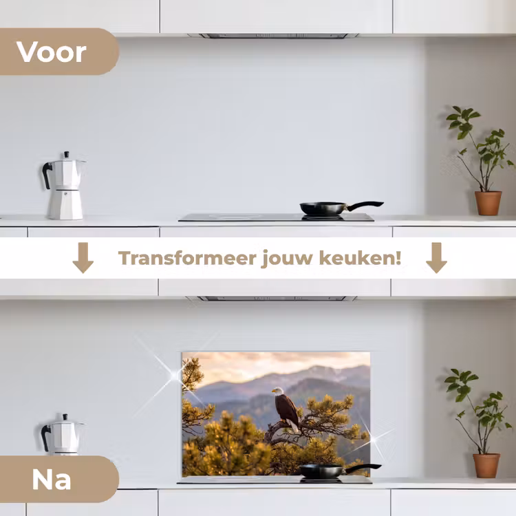 Spatscherm keuken - Zeearend - Boom - Bergen - Groen — 3