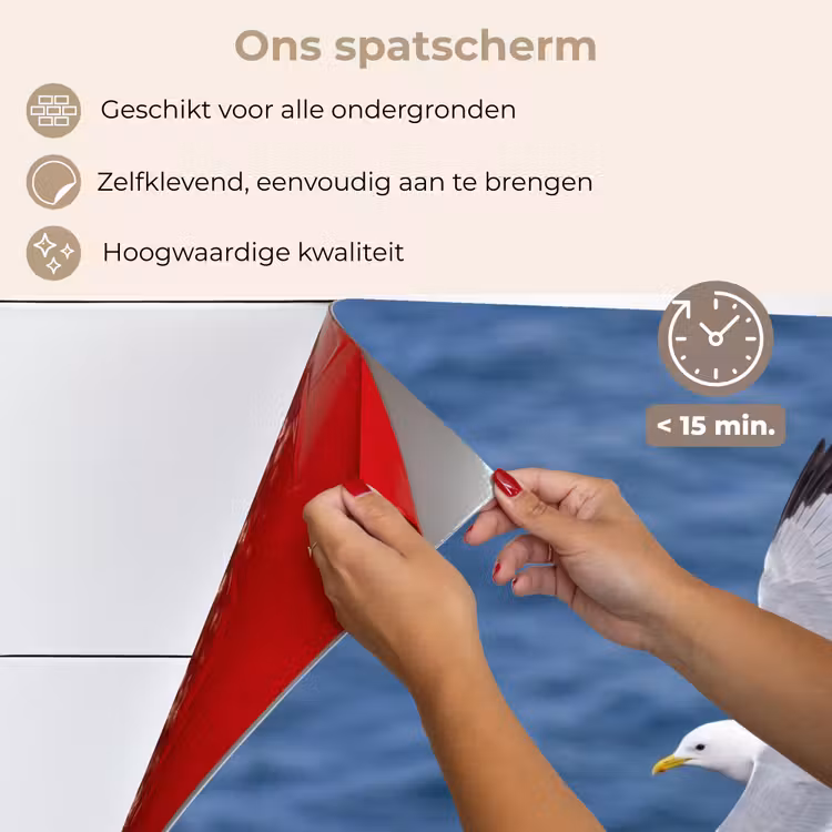 Spatscherm keuken - Zeemeeuw - Oceaan - Blauw — 4