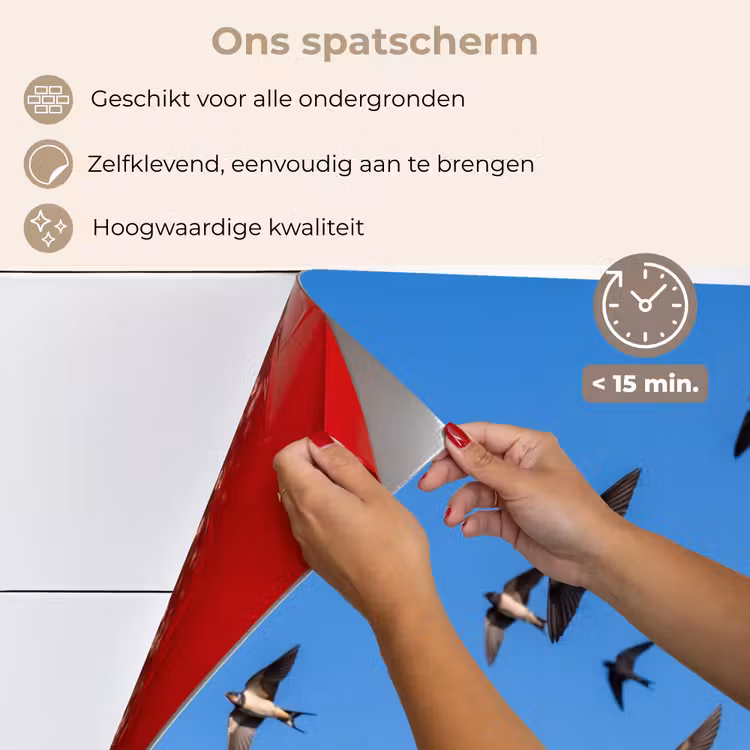 Spatscherm keuken - Zwaluwen - Vliegen - Blauw — 4