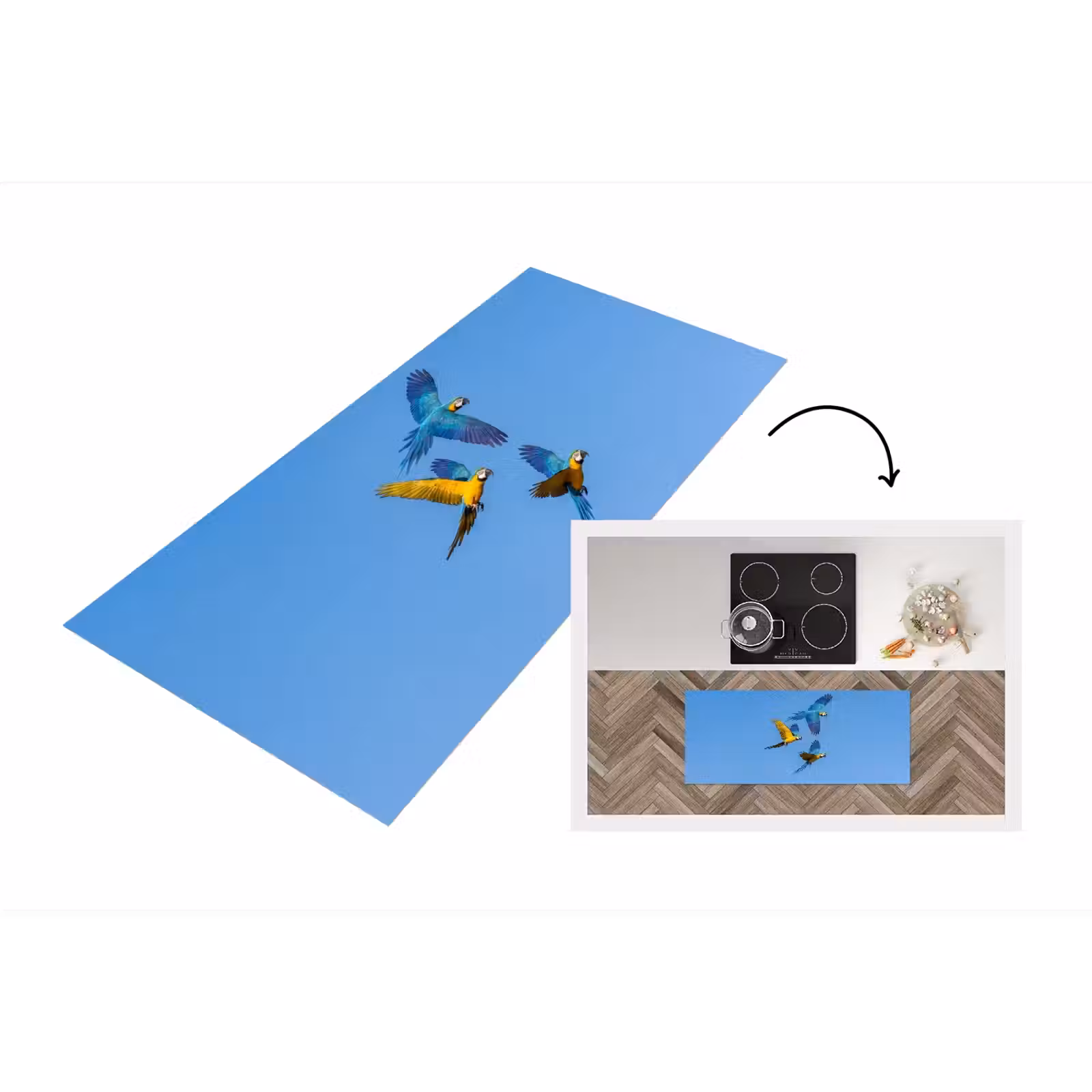 Keukenloper - Papagaai - Vliegen - Blauw - Geel — 1
