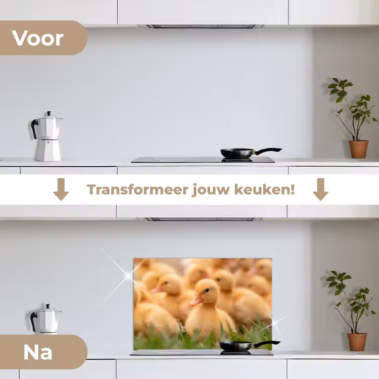 Spatscherm keuken - Pijltje - Eend - Natuur - Geel — 3