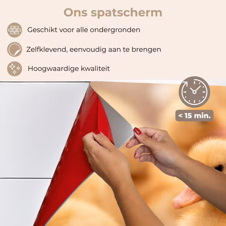 Spatscherm keuken - Pijltje - Eend - Natuur - Geel — 4