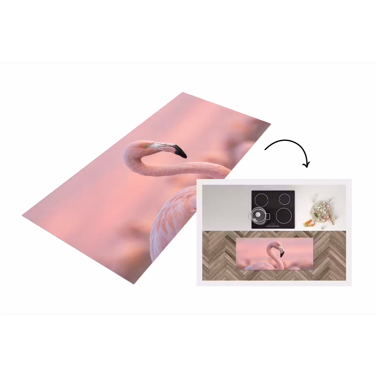 Keukenloper - Flamingo - Portret - Roze — 1