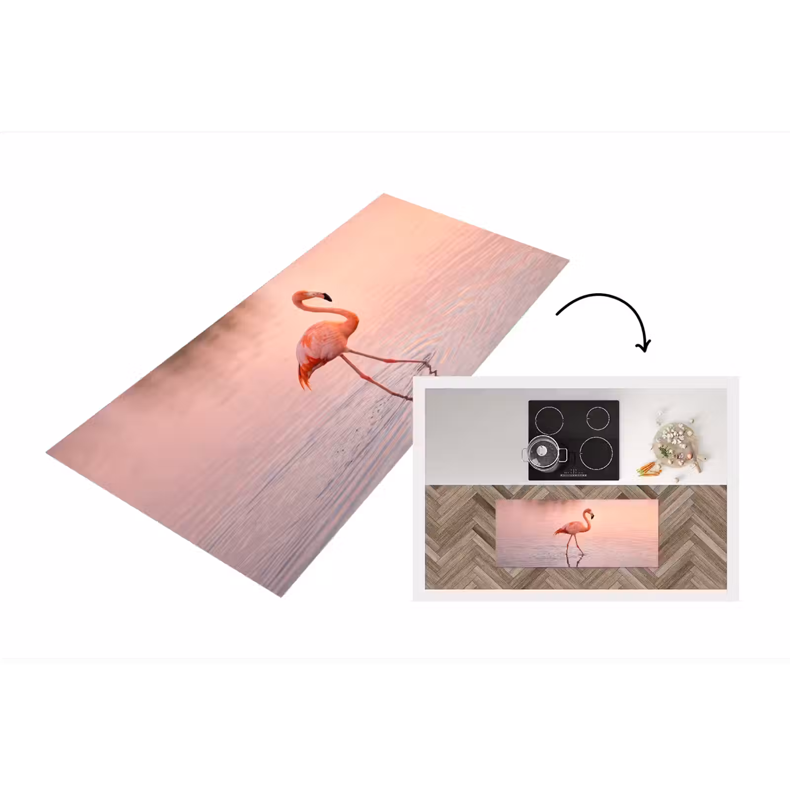 Keukenloper - Flamingo - Water - Roze — 1