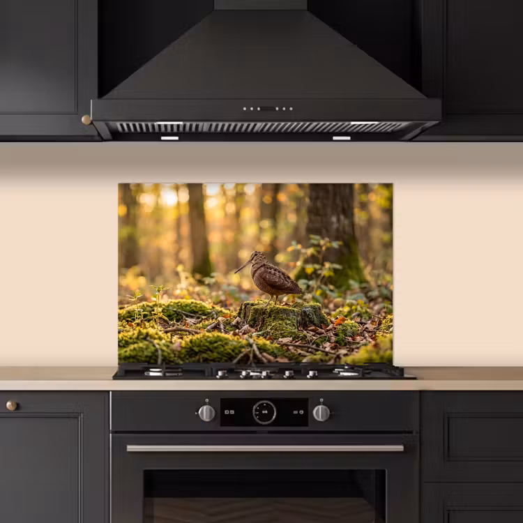 Spatscherm keuken - Houtsnip - Bos - Bladeren - Herfst - Gecamoufleerd — 2