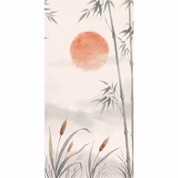 Behang - Minimalistisch - Bamboe - Groen — 2