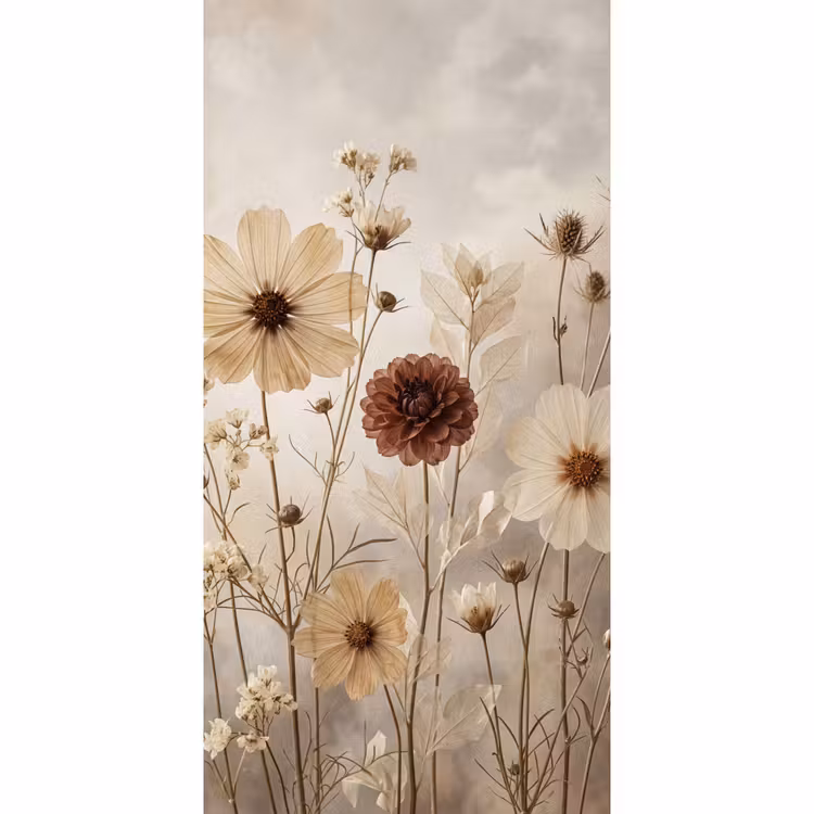 Behang - Wilde bloemen - Botanisch - Vintage - Natuur - Rustiek — 2
