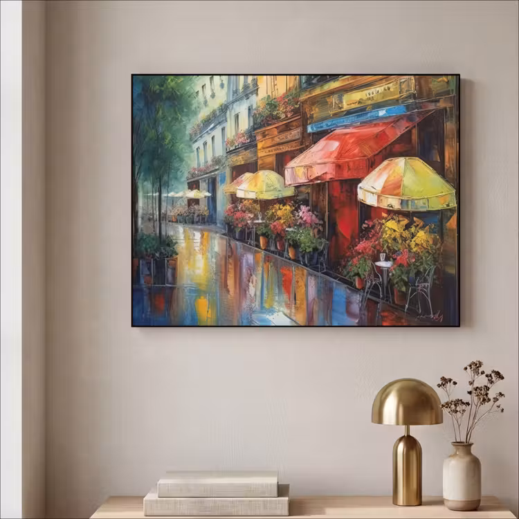 Art Frame - Straat - Olieverf - Kleurrijk - Stad — 5