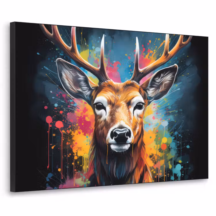 Art Frame - Hert - Graffiti - Dieren - Kleuren — 1