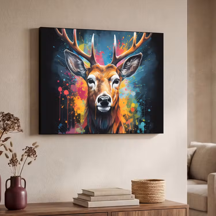 Art Frame - Hert - Graffiti - Dieren - Kleuren — 7